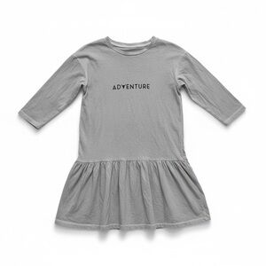 Booso Adventure Graphic Long Sleeve Kids Dress Gray Girls 6-7